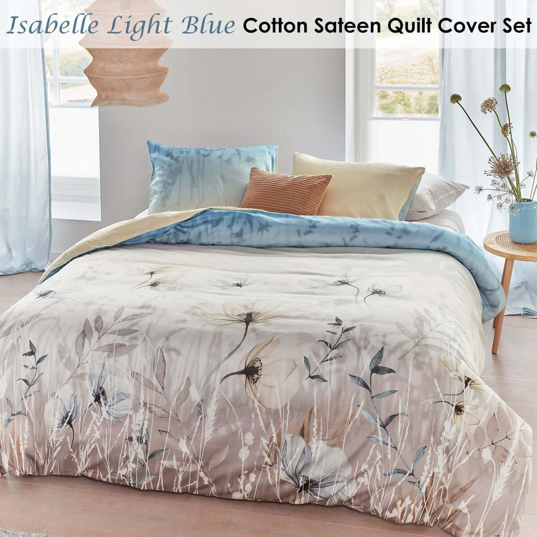 _label_, DSZ Product, feed-cond-new, feed-sl-free shipping, free-shipping, newBedding House Isabelle Light Blue Cotton Sateen Quilt Cover Set King - Premium Home & Garden > Bedding > Duvet Covers from Bedding House ! Shop Online Buy Now at S & D's Value Store Family Business Best Customer Service_label_, DSZ Product, feed-cond-new, feed-sl-free shipping, free-shipping, new