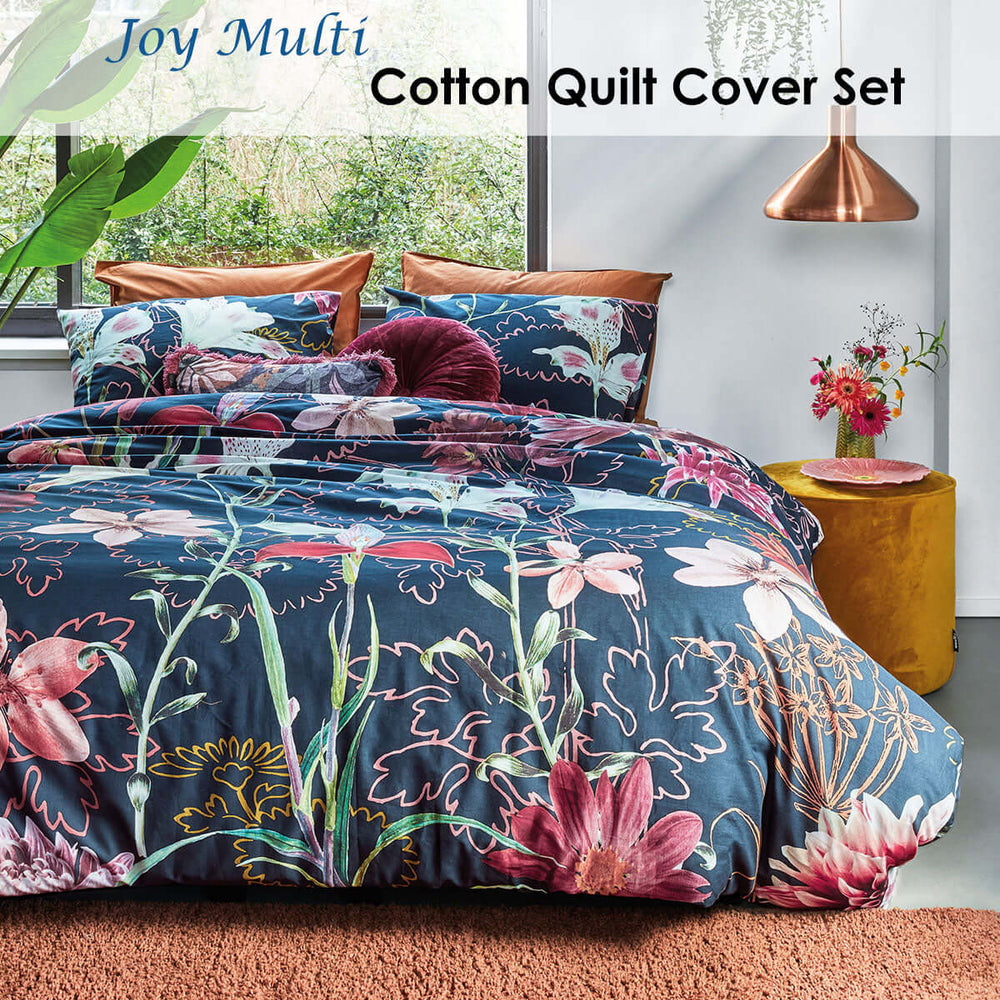 _label_, DSZ Product, feed-cond-new, feed-sl-free shipping, free-shipping, newBedding House Joy Multi Cotton Quilt Cover Set Queen - Premium Home & Garden > Bedding > Duvet Covers from Bedding House ! Shop Online Buy Now at S & D's Value Store Family Business Best Customer Service_label_, DSZ Product, feed-cond-new, feed-sl-free shipping, free-shipping, new