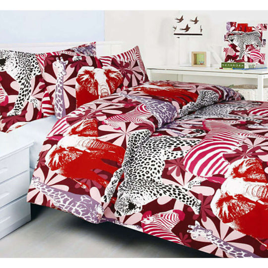 _label_, DSZ Product, feed-cond-new, feed-sl-free shipping, free-shippingBright Young Things Jungle Red Quilt Cover Set Single - Premium Home & Garden > Bedding > Duvet Covers from Bright Young Things ! Shop Online Buy Now at S & D's Value Store Family Business Best Customer Service_label_, DSZ Product, feed-cond-new, feed-sl-free shipping, free-shipping