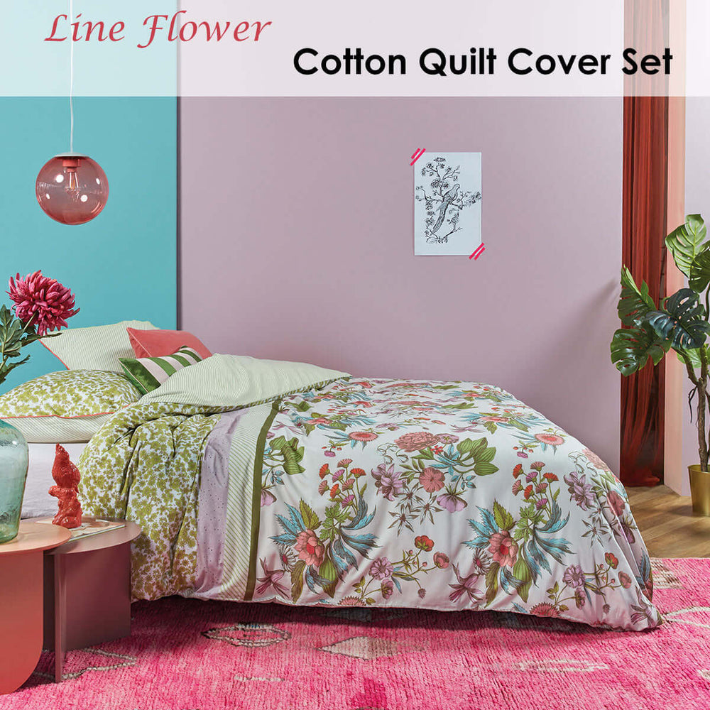 _label_, DSZ Product, feed-cond-new, feed-sl-free shipping, free-shipping, newOilily Line Flower Cotton Sateen Quilt Cover Set King - Premium Home & Garden > Bedding > Bed Sheets from Oilily ! Shop Online Buy Now at S & D's Value Store Family Business Best Customer Service_label_, DSZ Product, feed-cond-new, feed-sl-free shipping, free-shipping, new