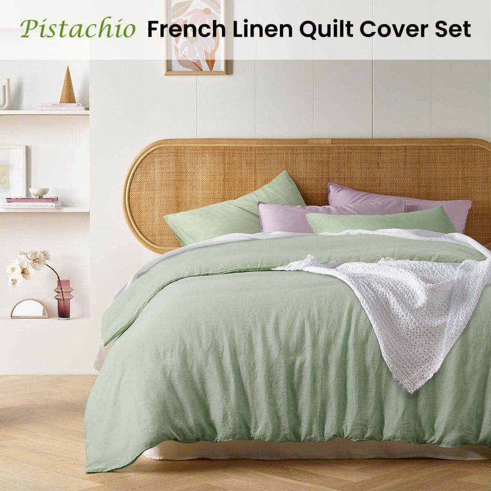 _label_, DSZ Product, feed-cond-new, feed-sl-free shipping, free-shipping, newVintage Design Homewares Pistachio French Linen Quilt Cover Set King - Premium Home & Garden > Bedding > Duvet Covers from Vintage Design Homewares ! Shop Online Buy Now at S & D's Value Store Family Business Best Customer Service_label_, DSZ Product, feed-cond-new, feed-sl-free shipping, free-shipping, new