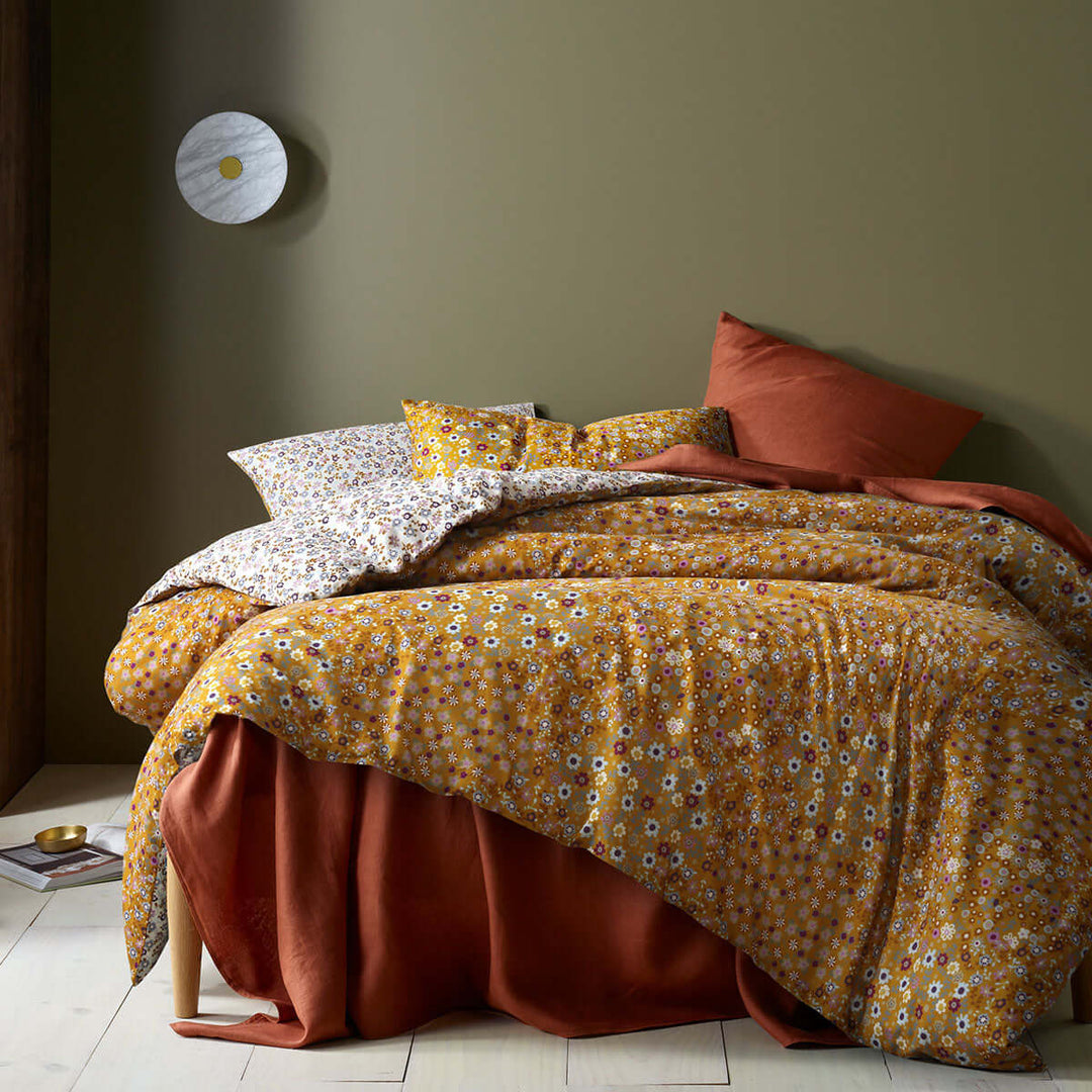 _label_, DSZ Product, feed-cond-new, feed-sl-free shipping, free-shipping, newAccessorize Lisa Ochre Washed Cotton Printed Quilt Cover Set King - Premium Home & Garden > Bedding > Duvet Covers from Accessorize ! Shop Online Buy Now at S & D's Value Store Family Business Best Customer Service_label_, DSZ Product, feed-cond-new, feed-sl-free shipping, free-shipping, new