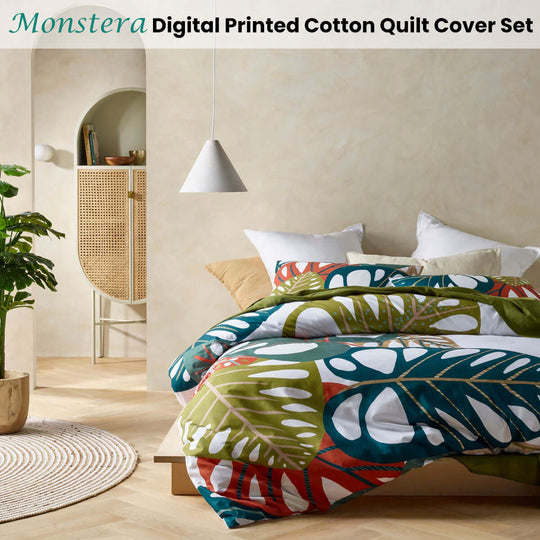 _label_, DSZ Product, feed-cond-new, feed-sl-free shipping, free-shippingAccessorize Monstera Digital Printed Cotton Quilt Cover Set King - Premium Home & Garden > Bedding > Duvet Covers from Accessorize ! Shop Online Buy Now at S & D's Value Store Family Business Best Customer Service_label_, DSZ Product, feed-cond-new, feed-sl-free shipping, free-shipping