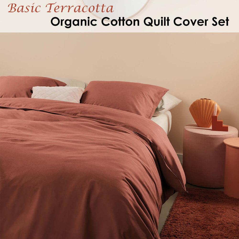 _label_, DSZ Product, feed-cond-new, feed-sl-free shipping, free-shipping, newBedding House Organic Cotton Basic Terracotta Quilt Cover Set King - Premium Home & Garden > Bedding > Bed Sheets from Bedding House ! Shop Online Buy Now at S & D's Value Store Family Business Best Customer Service_label_, DSZ Product, feed-cond-new, feed-sl-free shipping, free-shipping, new