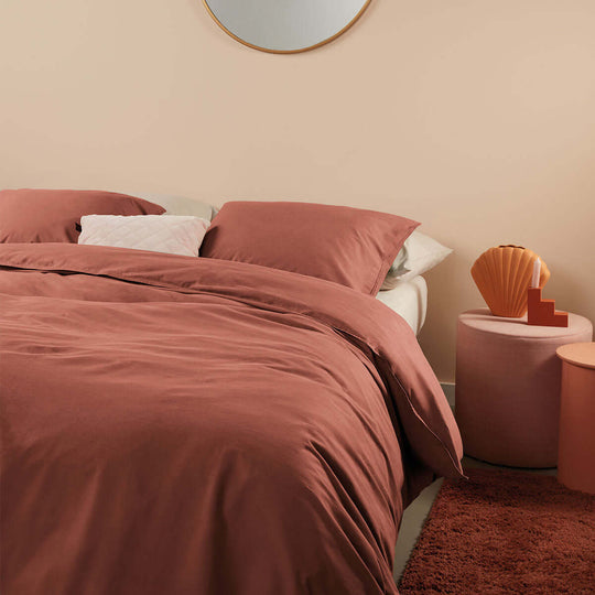 _label_, DSZ Product, feed-cond-new, feed-sl-free shipping, free-shipping, newBedding House Organic Cotton Basic Terracotta Quilt Cover Set Super King - Premium Home & Garden > Bedding > Duvet Covers from Bedding House ! Shop Online Buy Now at S & D's Value Store Family Business Best Customer Service_label_, DSZ Product, feed-cond-new, feed-sl-free shipping, free-shipping, new