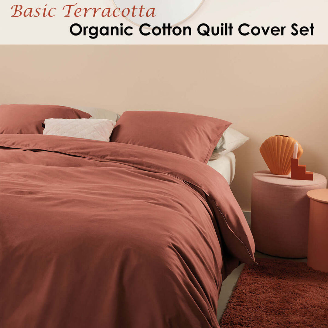 _label_, DSZ Product, feed-cond-new, feed-sl-free shipping, free-shipping, newBedding House Organic Cotton Basic Terracotta Quilt Cover Set Super King - Premium Home & Garden > Bedding > Duvet Covers from Bedding House ! Shop Online Buy Now at S & D's Value Store Family Business Best Customer Service_label_, DSZ Product, feed-cond-new, feed-sl-free shipping, free-shipping, new