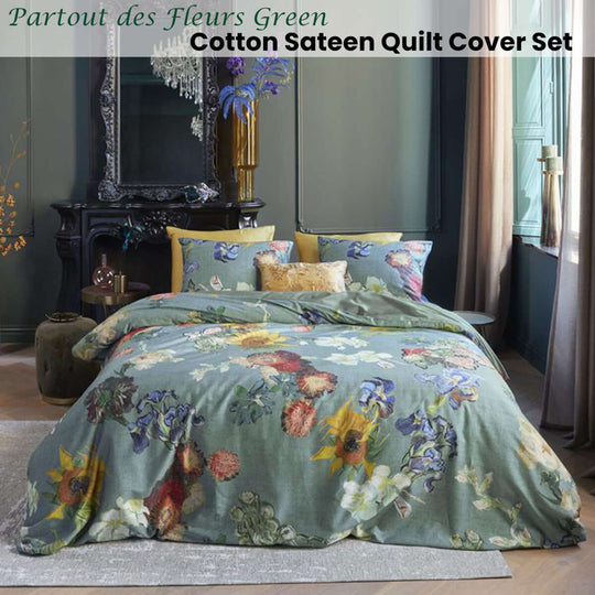 _label_, DSZ Product, feed-cond-new, feed-sl-free shipping, free-shipping, newBedding House Van Gogh Partout Des Fleurs Green Cotton Sateen Quilt Cover Set King - Premium Home & Garden > Bedding > Duvet Covers from Bedding House ! Shop Online Buy Now at S & D's Value Store Family Business Best Customer Service_label_, DSZ Product, feed-cond-new, feed-sl-free shipping, free-shipping, new