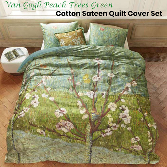 _label_, DSZ Product, feed-cond-new, feed-sl-free shipping, free-shipping, newBedding House Van Gogh Peach Trees Green Cotton Sateen Quilt Cover Set King - Premium Home & Garden > Bedding > Duvet Covers from Bedding House ! Shop Online Buy Now at S & D's Value Store Family Business Best Customer Service_label_, DSZ Product, feed-cond-new, feed-sl-free shipping, free-shipping, new