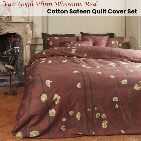 _label_, DSZ Product, feed-cond-new, feed-sl-free shipping, free-shipping, newBedding House Van Gogh Plum Blossoms Red Cotton Sateen Quilt Cover Set King - Premium Home & Garden > Bedding > Duvet Covers from Bedding House ! Shop Online Buy Now at S & D's Value Store Family Business Best Customer Service_label_, DSZ Product, feed-cond-new, feed-sl-free shipping, free-shipping, new