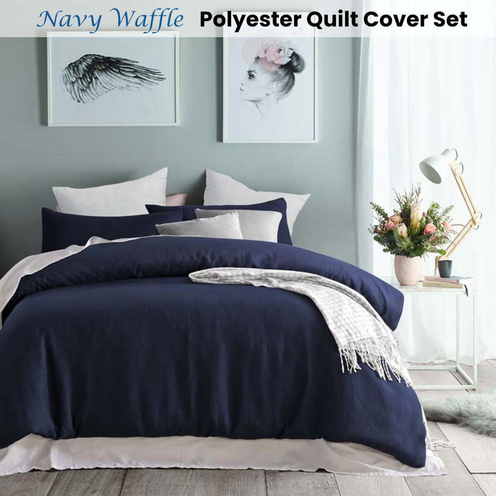 _label_, DSZ Product, feed-cond-new, feed-sl-free shipping, free-shippingAccessorize Navy Waffle Polyester Quilt Cover Set King - Premium Home & Garden > Bedding > Duvet Covers from Accessorize ! Shop Online Buy Now at S & D's Value Store Family Business Best Customer Service_label_, DSZ Product, feed-cond-new, feed-sl-free shipping, free-shipping