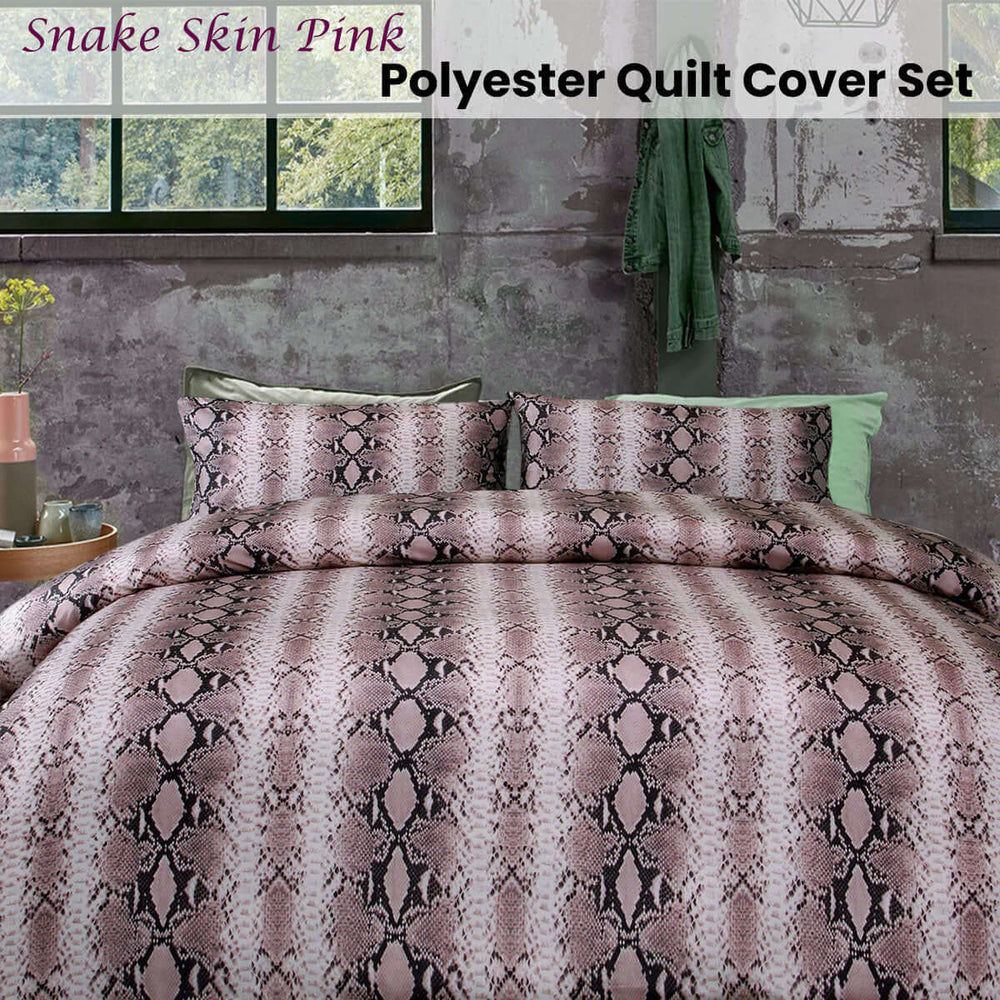 _label_, DSZ Product, feed-cond-new, feed-sl-free shipping, free-shippingBig Sleep Snake Skin Pink Quilt Cover Set Double - Premium Home & Garden > Bedding > Duvet Covers from Big Sleep ! Shop Online Buy Now at S & D's Value Store Family Business Best Customer Service_label_, DSZ Product, feed-cond-new, feed-sl-free shipping, free-shipping