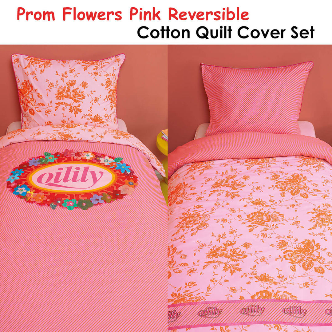 _label_, DSZ Product, feed-cond-new, feed-sl-free shipping, free-shippingOilily Prom Flowers Pink Cotton Quilt Cover Set Single - Premium Home & Garden > Bedding > Bed Sheets from Oilily ! Shop Online Buy Now at S & D's Value Store Family Business Best Customer Service_label_, DSZ Product, feed-cond-new, feed-sl-free shipping, free-shipping