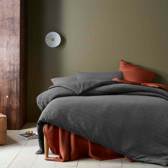 _label_, DSZ Product, feed-cond-new, feed-sl-free shipping, free-shippingAccessorize Soho Waffle Dark Grey Quilt Cover Set King - Premium Home & Garden > Bedding > Duvet Covers from Accessorize ! Shop Online Buy Now at S & D's Value Store Family Business Best Customer Service_label_, DSZ Product, feed-cond-new, feed-sl-free shipping, free-shipping