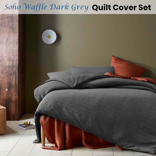 _label_, DSZ Product, feed-cond-new, feed-sl-free shipping, free-shippingAccessorize Soho Waffle Dark Grey Quilt Cover Set King - Premium Home & Garden > Bedding > Duvet Covers from Accessorize ! Shop Online Buy Now at S & D's Value Store Family Business Best Customer Service_label_, DSZ Product, feed-cond-new, feed-sl-free shipping, free-shipping