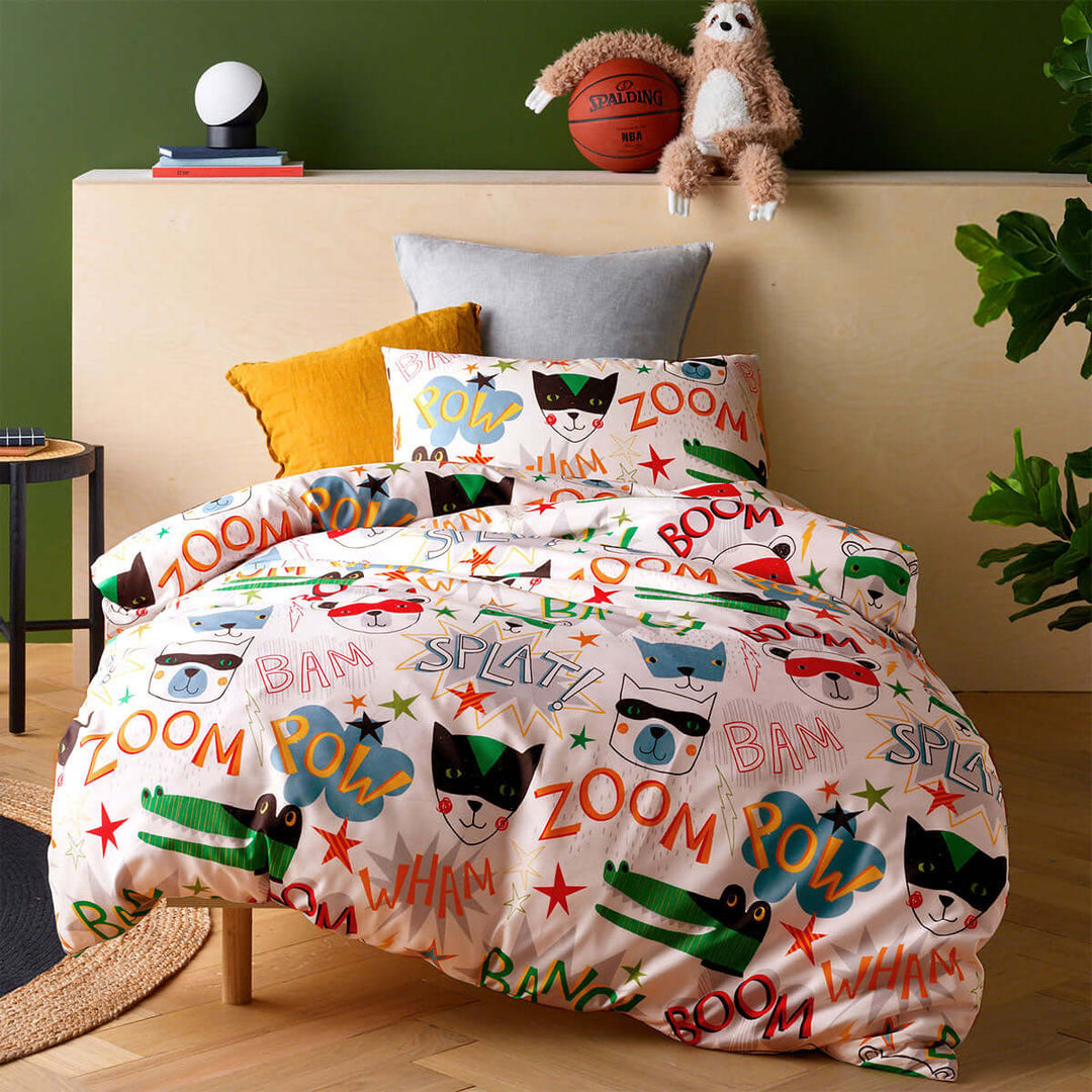 _label_, DSZ Product, feed-cond-new, feed-sl-free shipping, free-shippingHappy Kids Superhero Quilt Cover Set Single - Premium Home & Garden > Bedding > Duvet Covers from Happy Kids ! Shop Online Buy Now at S & D's Value Store Family Business Best Customer Service_label_, DSZ Product, feed-cond-new, feed-sl-free shipping, free-shipping