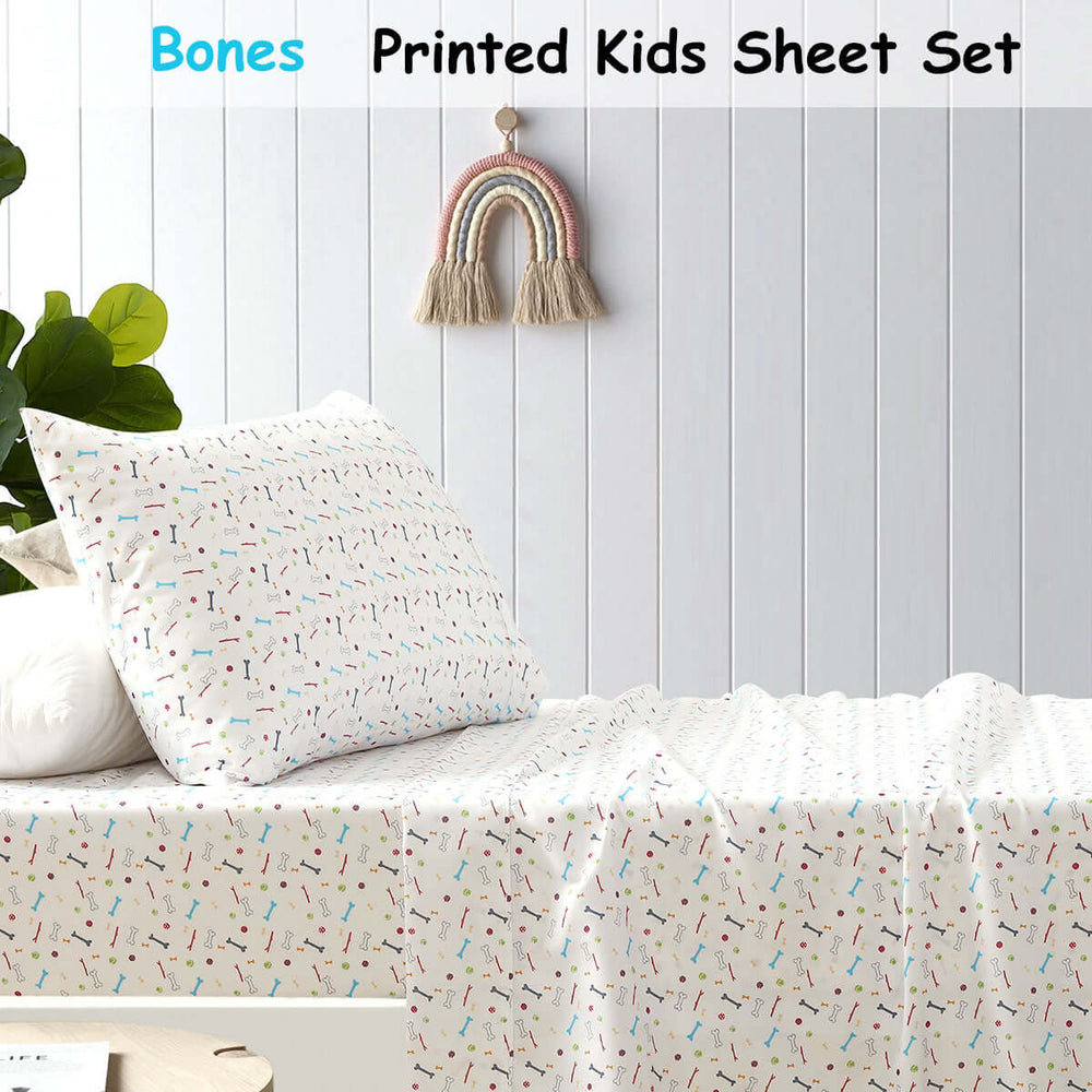 _label_, DSZ Product, feed-cond-new, feed-sl-free shipping, free-shippingHappy Kids Bones Kids Printed Sheet Set Single - Premium Home & Garden > Bedding > Bed Sheets from Happy Kids ! Shop Online Buy Now at S & D's Value Store Family Business Best Customer Service_label_, DSZ Product, feed-cond-new, feed-sl-free shipping, free-shipping