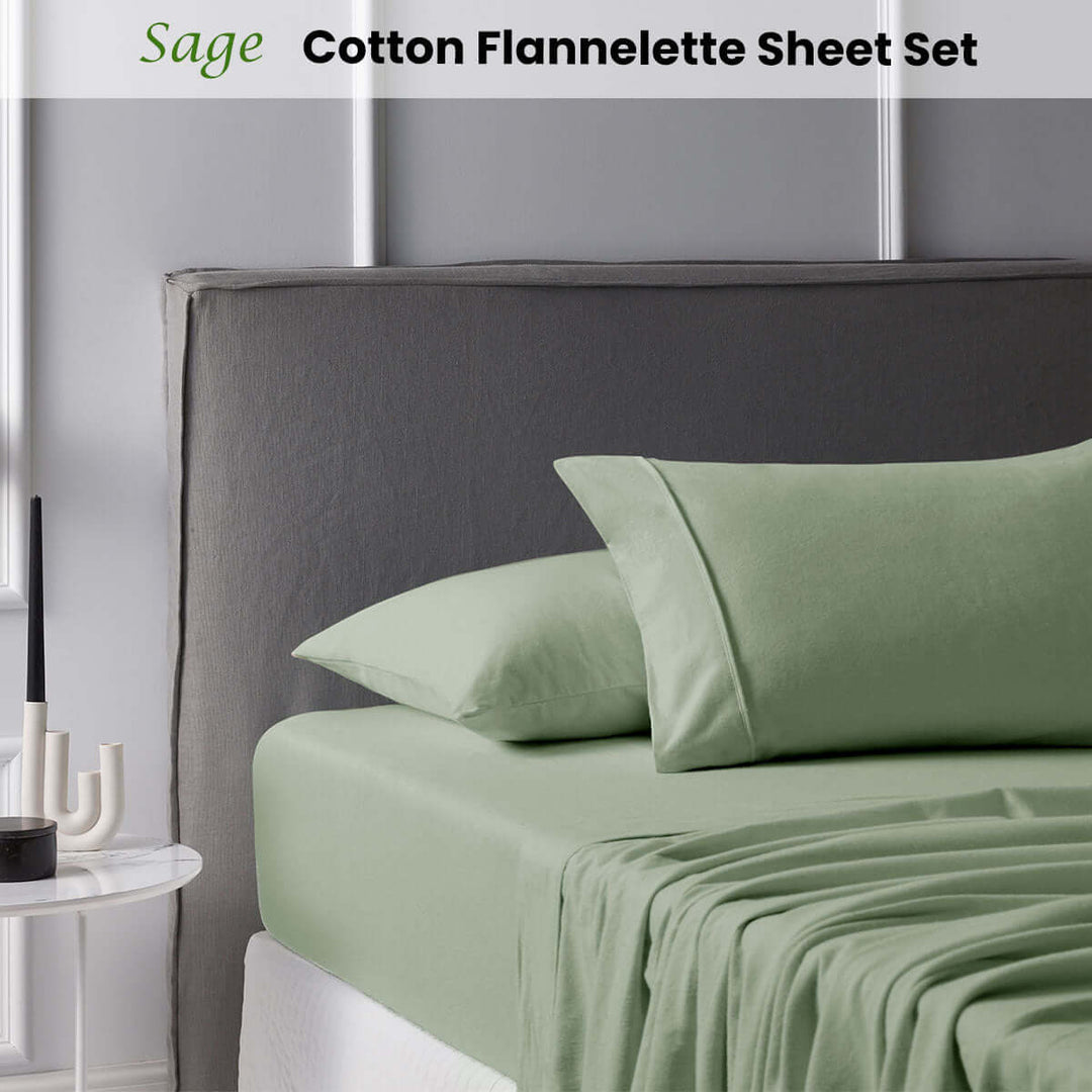 _label_, DSZ Product, feed-cond-new, feed-sl-free shipping, free-shippingAccessorize Cotton Flannelette Sheet Set 40Cm Wall Sage King - Premium Home & Garden > Bedding > Bed Sheets from Accessorize ! Shop Online Buy Now at S & D's Value Store Family Business Best Customer Service_label_, DSZ Product, feed-cond-new, feed-sl-free shipping, free-shipping