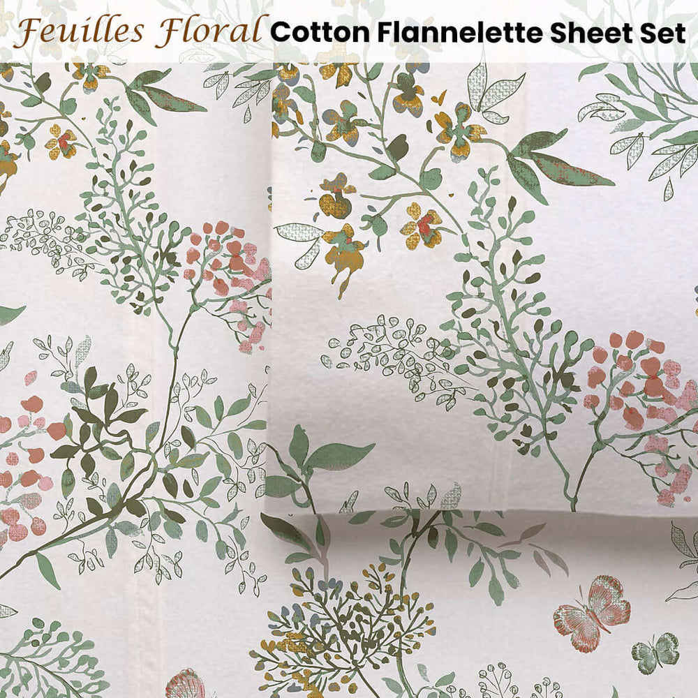 _label_, DSZ Product, feed-cond-new, feed-sl-free shipping, free-shippingAccessorize Cotton Flannelette Sheet Set 40Cm Wall Feuilles Floral Print King - Premium Home & Garden > Bedding > Bed Sheets from Accessorize ! Shop Online Buy Now at S & D's Value Store Family Business Best Customer Service_label_, DSZ Product, feed-cond-new, feed-sl-free shipping, free-shipping