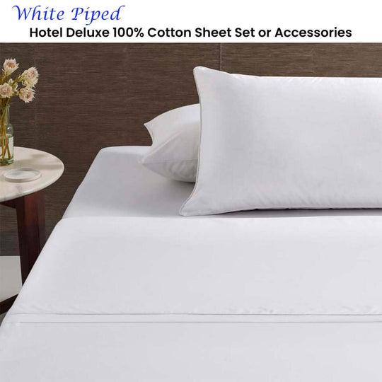 _label_, DSZ Product, feed-cond-new, feed-sl-free shipping, free-shipping, newAccessorize White Piped Hotel Deluxe Cotton Sheet Set King - Premium Home & Garden > Bedding > Bed Sheets from Accessorize ! Shop Online Buy Now at S & D's Value Store Family Business Best Customer Service_label_, DSZ Product, feed-cond-new, feed-sl-free shipping, free-shipping, new