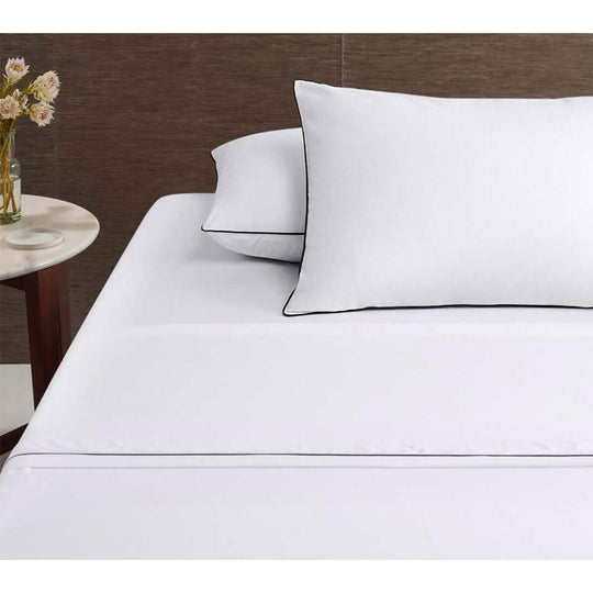 _label_, DSZ Product, feed-cond-new, feed-sl-free shipping, free-shipping, newAccessorize White/Black Piped Hotel Deluxe Cotton Sheet Set King - Premium Home & Garden > Bedding > Bed Sheets from Accessorize ! Shop Online Buy Now at S & D's Value Store Family Business Best Customer Service_label_, DSZ Product, feed-cond-new, feed-sl-free shipping, free-shipping, new