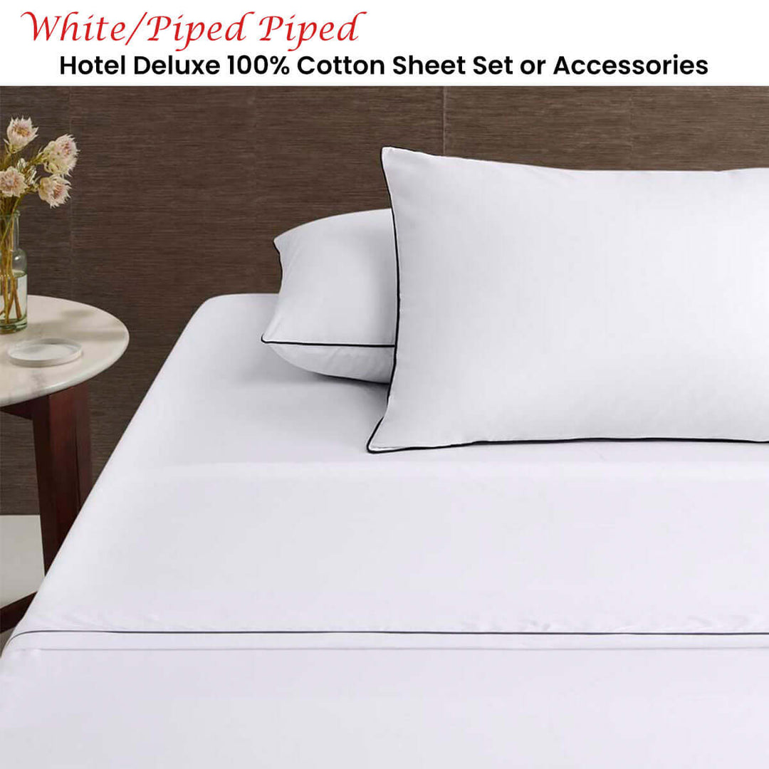 _label_, DSZ Product, feed-cond-new, feed-sl-free shipping, free-shipping, newAccessorize White/Black Piped Hotel Deluxe Cotton Sheet Set King - Premium Home & Garden > Bedding > Bed Sheets from Accessorize ! Shop Online Buy Now at S & D's Value Store Family Business Best Customer Service_label_, DSZ Product, feed-cond-new, feed-sl-free shipping, free-shipping, new