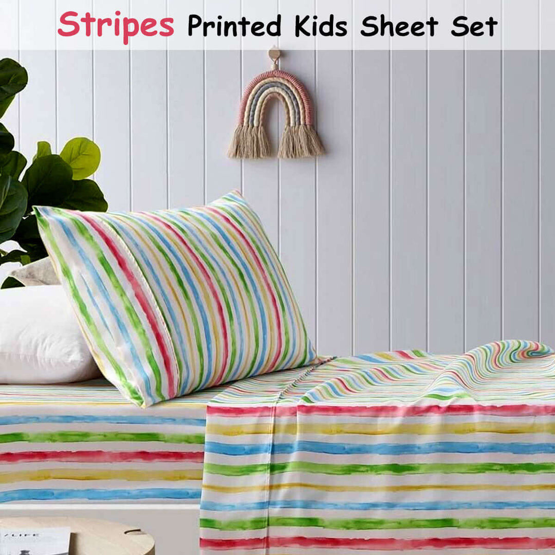 _label_, DSZ Product, feed-cond-new, feed-sl-free shipping, free-shippingHappy Kids Multi Stripes Printed Microfibre Sheet Set Double - Premium Home & Garden > Bedding > Bed Sheets from Happy Kids ! Shop Online Buy Now at S & D's Value Store Family Business Best Customer Service_label_, DSZ Product, feed-cond-new, feed-sl-free shipping, free-shipping