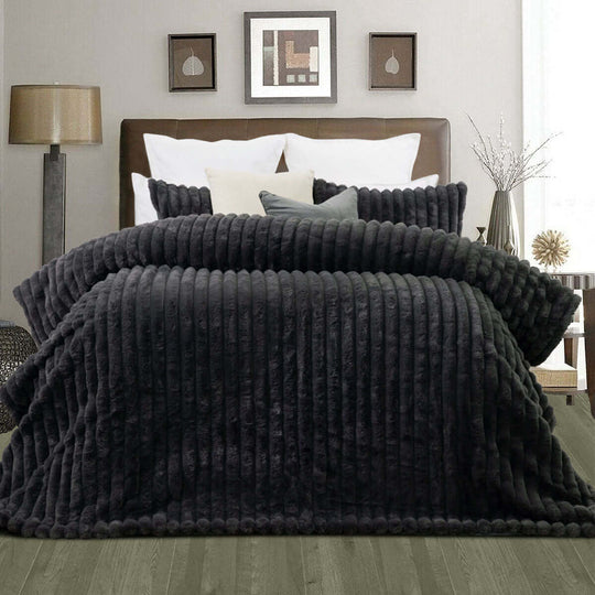 _label_, DSZ Product, feed-cond-new, feed-sl-free shipping, free-shipping, newJane Barrington Arna Charcoal 3 Pcs Channel Faux Bunny Fur Comforter Set Queen - Premium Home & Garden > Bedding > Quilts & Duvets from Jane Barrington ! Shop Online Buy Now at S & D's Value Store Family Business Best Customer Service_label_, DSZ Product, feed-cond-new, feed-sl-free shipping, free-shipping, new