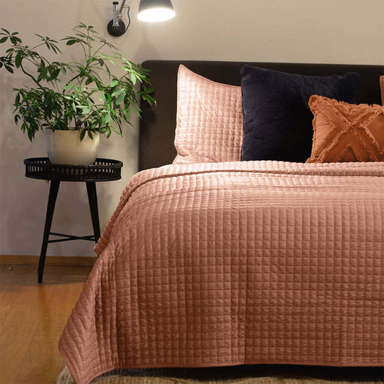 _label_, DSZ Product, feed-cond-new, feed-sl-free shipping, free-shipping, newJ.Elliot Home Adela Clay Pink Velvet Quilted Coverlet Set Queen/King - Premium Home & Garden > Bedding > Duvet Covers from J.Elliot Home ! Shop Online Buy Now at S & D's Value Store Family Business Best Customer Service_label_, DSZ Product, feed-cond-new, feed-sl-free shipping, free-shipping, new