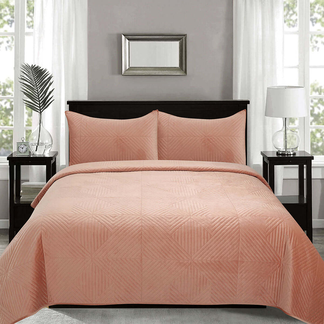 _label_, DSZ Product, feed-cond-new, feed-sl-free shipping, free-shipping, newJ.Elliot Home Merida Clay Pink Velvet Quilted Coverlet Set Queen/King - Premium Home & Garden > Bedding > Duvet Covers from J.Elliot Home ! Shop Online Buy Now at S & D's Value Store Family Business Best Customer Service_label_, DSZ Product, feed-cond-new, feed-sl-free shipping, free-shipping, new