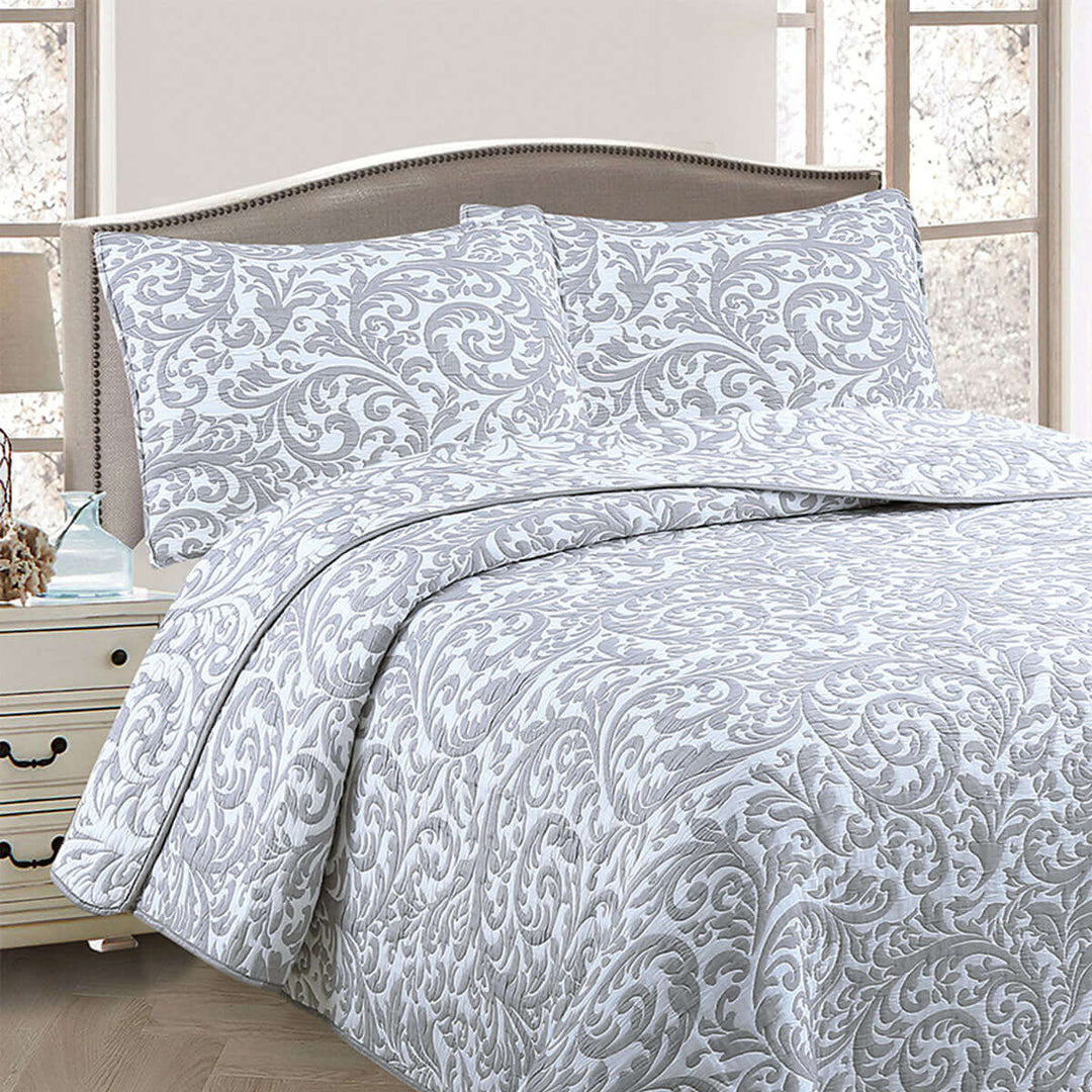 _label_, DSZ Product, feed-cond-new, feed-sl-free shipping, free-shippingJane Barrington Grey & White Lightly Quilted Jacquard Reversible Coverlet Set King - Premium Home & Garden > Bedding > Duvet Covers from Jane Barrington ! Shop Online Buy Now at S & D's Value Store Family Business Best Customer Service_label_, DSZ Product, feed-cond-new, feed-sl-free shipping, free-shipping