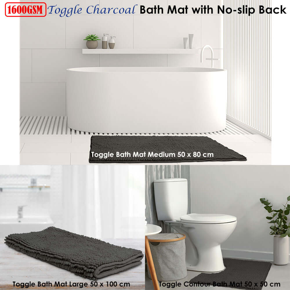 _label_, DSZ Product, feed-cond-new, feed-sl-free shipping, free-shipping, newToggle Microfiber Bath Mat Contoured Charcoal - Premium Home & Garden > Bathroom Accessories > Bath Mats & Rugs from Toggle ! Shop Online Buy Now at S & D's Value Store Family Business Best Customer Service_label_, DSZ Product, feed-cond-new, feed-sl-free shipping, free-shipping, new