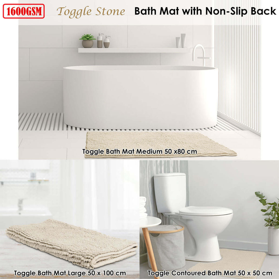 _label_, DSZ Product, feed-cond-new, feed-sl-free shipping, free-shipping, newToggle Microfiber Bath Mat Contourned Stone - Premium Home & Garden > Bathroom Accessories > Bath Mats & Rugs from Toggle ! Shop Online Buy Now at S & D's Value Store Family Business Best Customer Service_label_, DSZ Product, feed-cond-new, feed-sl-free shipping, free-shipping, new