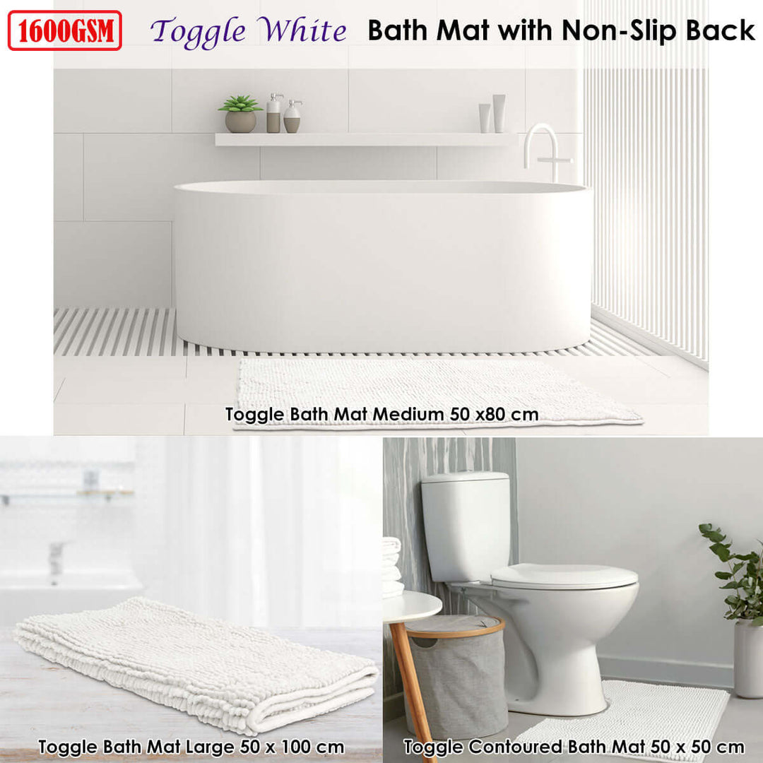 _label_, DSZ Product, feed-cond-new, feed-sl-free shipping, free-shipping, newToggle Microfiber Bath Mat Contourned White - Premium Home & Garden > Bathroom Accessories > Bath Mats & Rugs from Toggle ! Shop Online Buy Now at S & D's Value Store Family Business Best Customer Service_label_, DSZ Product, feed-cond-new, feed-sl-free shipping, free-shipping, new