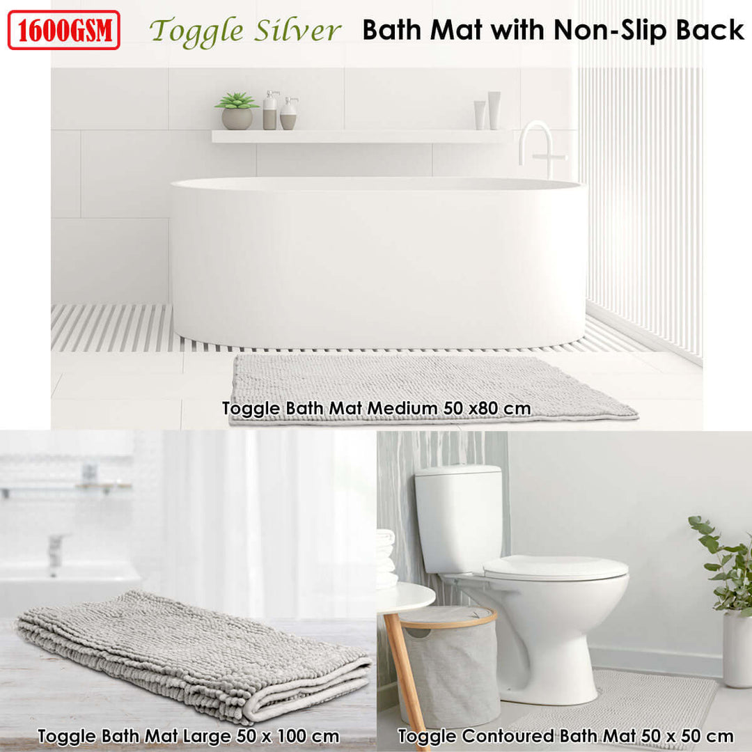 _label_, DSZ Product, feed-cond-new, feed-sl-free shipping, free-shipping, newToggle Microfiber Bath Mat Medium Silver - Premium Home & Garden > Bathroom Accessories > Bath Mats & Rugs from Toggle ! Shop Online Buy Now at S & D's Value Store Family Business Best Customer Service_label_, DSZ Product, feed-cond-new, feed-sl-free shipping, free-shipping, new