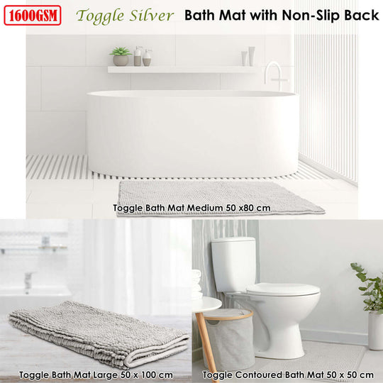 _label_, DSZ Product, feed-cond-new, feed-sl-free shipping, free-shipping, newToggle Microfiber Bath Mat Medium Silver - Premium Home & Garden > Bathroom Accessories > Bath Mats & Rugs from Toggle ! Shop Online Buy Now at S & D's Value Store Family Business Best Customer Service_label_, DSZ Product, feed-cond-new, feed-sl-free shipping, free-shipping, new