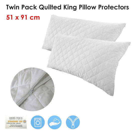 _label_, DSZ Product, feed-cond-new, feed-sl-free shipping, free-shippingTwin Pack Quilted King Pillow Protectors - Premium Home & Garden > Bedding > Pillows from DSZ ! Shop Online Buy Now at S & D's Value Store Family Business Best Customer Service_label_, DSZ Product, feed-cond-new, feed-sl-free shipping, free-shipping