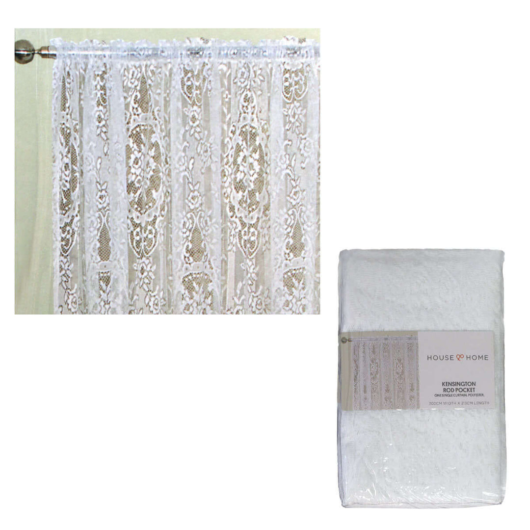 _label_, DSZ Product, feed-cond-new, feed-sl-free shipping, free-shipping, newYours To Love One Kensington White Lace Rod Pocket Curtain 300 X 213 Cm - Premium Home & Garden > Curtains > Curtains & Drapes from Yours To Love ! Shop Online Buy Now at S & D's Value Store Family Business Best Customer Service_label_, DSZ Product, feed-cond-new, feed-sl-free shipping, free-shipping, new