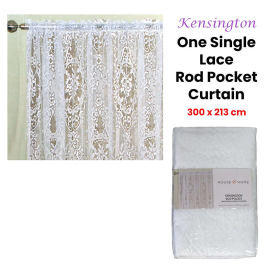 _label_, DSZ Product, feed-cond-new, feed-sl-free shipping, free-shipping, newYours To Love One Kensington White Lace Rod Pocket Curtain 300 X 213 Cm - Premium Home & Garden > Curtains > Curtains & Drapes from Yours To Love ! Shop Online Buy Now at S & D's Value Store Family Business Best Customer Service_label_, DSZ Product, feed-cond-new, feed-sl-free shipping, free-shipping, new