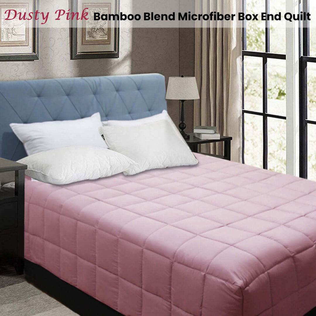 _label_, DSZ Product, feed-cond-new, feed-sl-free shipping, free-shippingShangri La Bamboo Blend Microfiber Box End Quilt Dusty Pink King Single - Premium Home & Garden > Bedding > Duvet Covers from Shangri La ! Shop Online Buy Now at S & D's Value Store Family Business Best Customer Service_label_, DSZ Product, feed-cond-new, feed-sl-free shipping, free-shipping