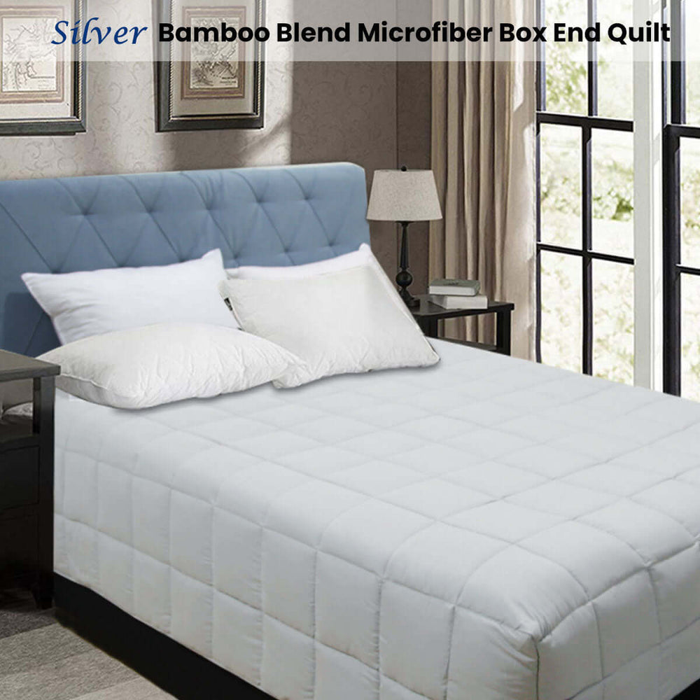 _label_, DSZ Product, feed-cond-new, feed-sl-free shipping, free-shippingShangri La Bamboo Blend Microfiber Box End Quilt Silver Queen - Premium Home & Garden > Bedding > Duvet Covers from Shangri La ! Shop Online Buy Now at S & D's Value Store Family Business Best Customer Service_label_, DSZ Product, feed-cond-new, feed-sl-free shipping, free-shipping