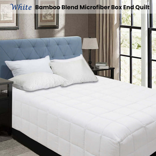 _label_, DSZ Product, feed-cond-new, feed-sl-free shipping, free-shippingShangri La Bamboo Blend Microfiber Box End Quilt White Queen - Premium Home & Garden > Bedding > Duvet Covers from Shangri La ! Shop Online Buy Now at S & D's Value Store Family Business Best Customer Service_label_, DSZ Product, feed-cond-new, feed-sl-free shipping, free-shipping