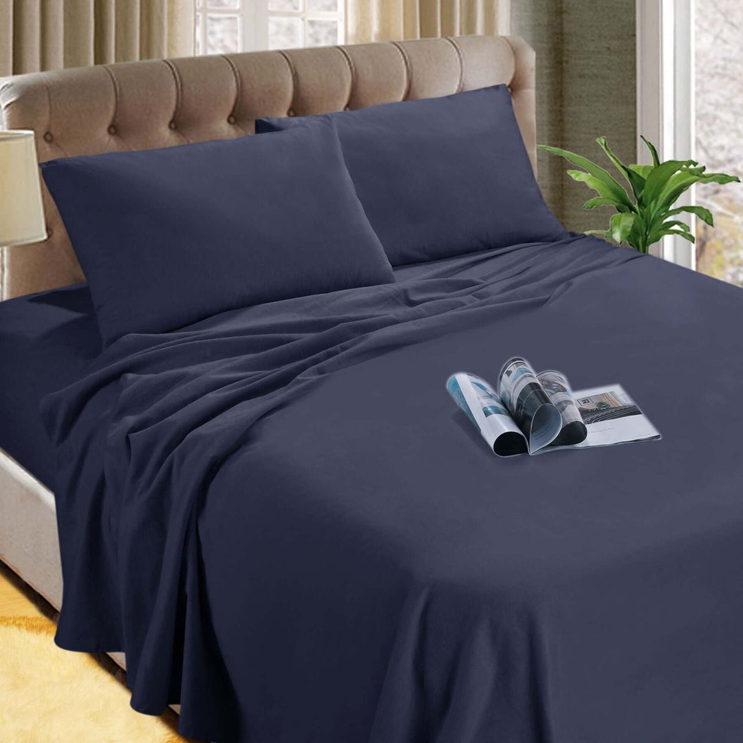 _label_, DSZ Product, feed-cond-new, feed-sl-free shipping, free-shippingKingtex Micro Flannelette Sheet Set 40 Cm Wall Denim Single - Premium Home & Garden > Bedding > Bed Sheets from Kingtex ! Shop Online Buy Now at S & D's Value Store Family Business Best Customer Service_label_, DSZ Product, feed-cond-new, feed-sl-free shipping, free-shipping