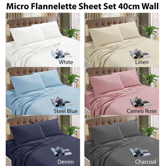 _label_, DSZ Product, feed-cond-new, feed-sl-free shipping, free-shippingKingtex Micro Flannelette Sheet Set 40 Cm Wall Denim Single - Premium Home & Garden > Bedding > Bed Sheets from Kingtex ! Shop Online Buy Now at S & D's Value Store Family Business Best Customer Service_label_, DSZ Product, feed-cond-new, feed-sl-free shipping, free-shipping