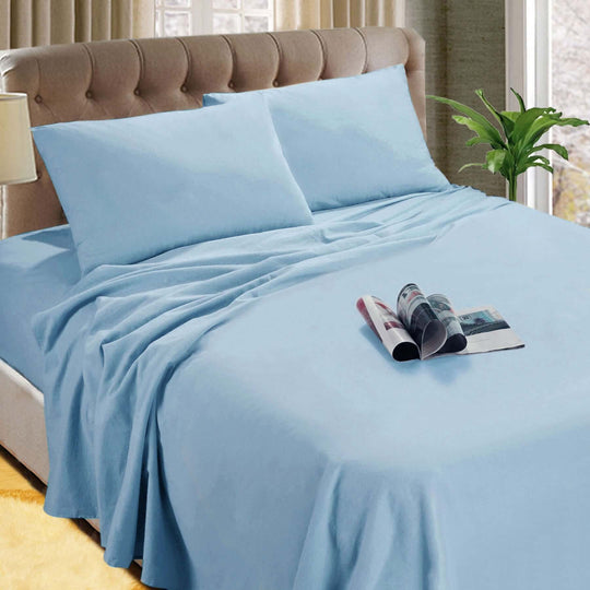 _label_, DSZ Product, feed-cond-new, feed-sl-free shipping, free-shippingKingtex Micro Flannelette Sheet Set 40 Cm Wall Steel Blue Single - Premium Home & Garden > Bedding > Bed Sheets from Kingtex ! Shop Online Buy Now at S & D's Value Store Family Business Best Customer Service_label_, DSZ Product, feed-cond-new, feed-sl-free shipping, free-shipping