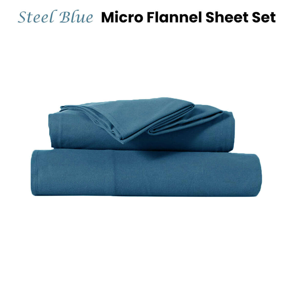 _label_, DSZ Product, feed-cond-new, feed-sl-free shipping, free-shippingKingtex Ultra - Soft Micro Flannel Sheet Set 40 Cm Wall Steel Blue Queen - Premium Home & Garden > Bedding > Bed Sheets from Kingtex ! Shop Online Buy Now at S & D's Value Store Family Business Best Customer Service_label_, DSZ Product, feed-cond-new, feed-sl-free shipping, free-shipping