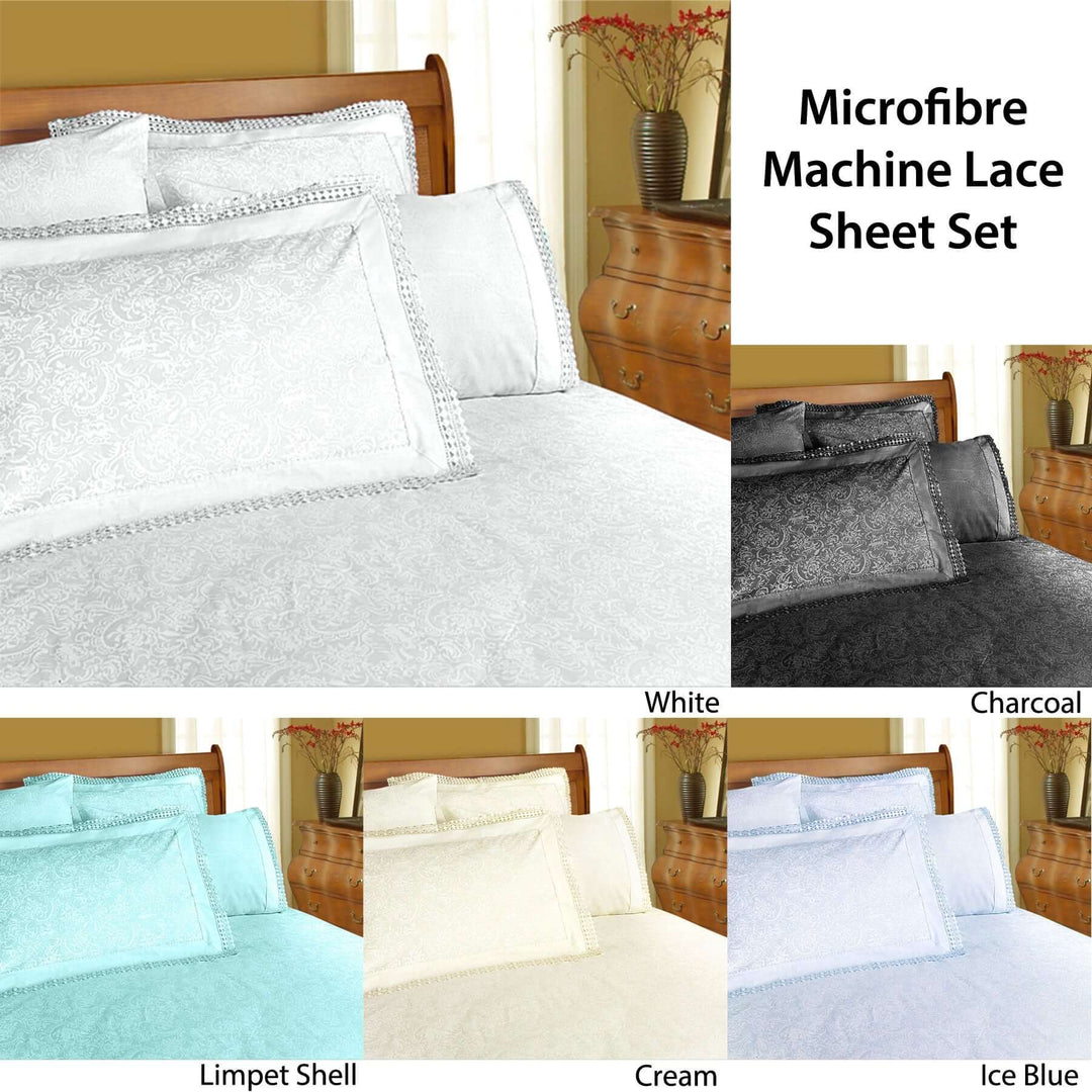 _label_, DSZ Product, feed-cond-new, feed-sl-free shipping, free-shippingShangri La Microfibre Machine Lace Sheet Set Charcoal Double - Premium Home & Garden > Bedding > Quilts & Duvets from Shangri La ! Shop Online Buy Now at S & D's Value Store Family Business Best Customer Service_label_, DSZ Product, feed-cond-new, feed-sl-free shipping, free-shipping