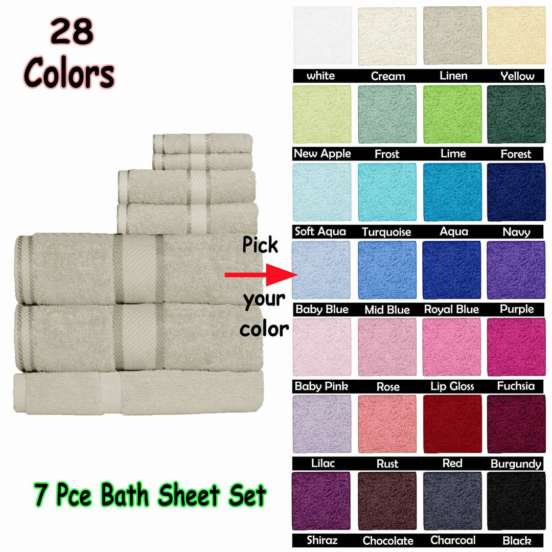 _label_, DSZ Product, feed-cond-new, feed-sl-free shipping, free-shippingKingtex 550Gsm Cotton 7 Pce Bath Sheet Set Aqua - Premium Home & Garden > Bedding > Bed Sheets from Kingtex ! Shop Online Buy Now at S & D's Value Store Family Business Best Customer Service_label_, DSZ Product, feed-cond-new, feed-sl-free shipping, free-shipping