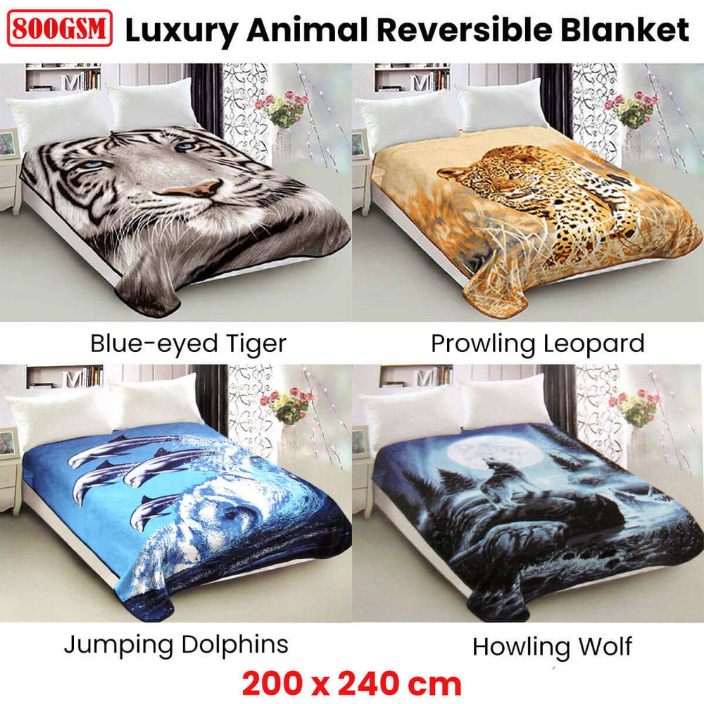 _label_, DSZ Product, feed-cond-new, feed-sl-free shipping, free-shipping800Gsm Luxury Reversible Animal Pattern Mink Blanket Queen 200 X 240 Cm Blue - Eyed Tiger - Premium Home & Garden > Bedding > Blankets & Throws from DSZ ! Shop Online Buy Now at S & D's Value Store Family Business Best Customer Service_label_, DSZ Product, feed-cond-new, feed-sl-free shipping, free-shipping