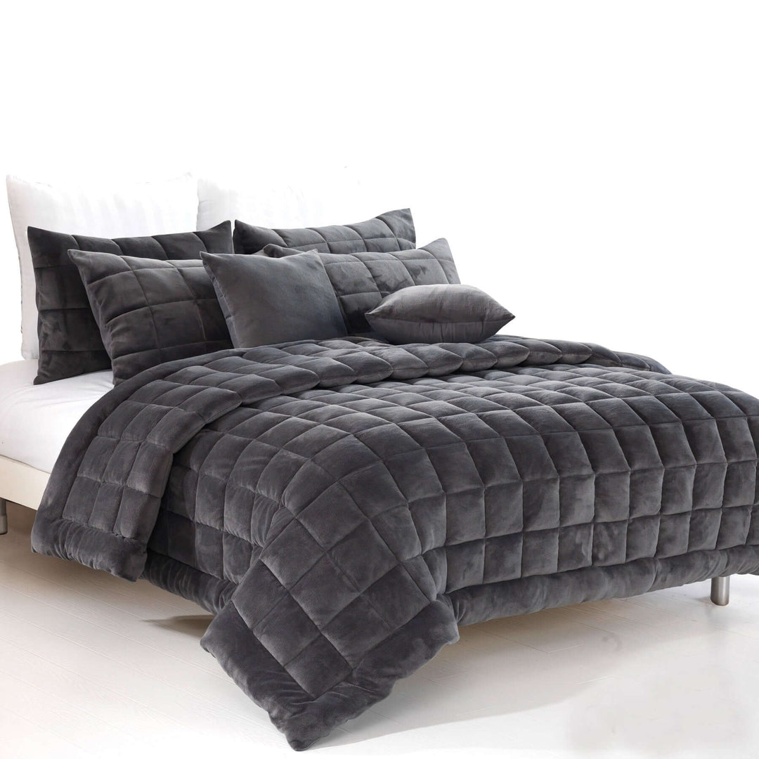 _label_, DSZ Product, feed-cond-new, feed-sl-free shipping, free-shipping, newAlastairs Augusta Faux Mink Quilt / Comforter Set Charcoal Super King - Premium Home & Garden > Bedding > Quilts & Duvets from Alastairs ! Shop Online Buy Now at S & D's Value Store Family Business Best Customer Service_label_, DSZ Product, feed-cond-new, feed-sl-free shipping, free-shipping, new