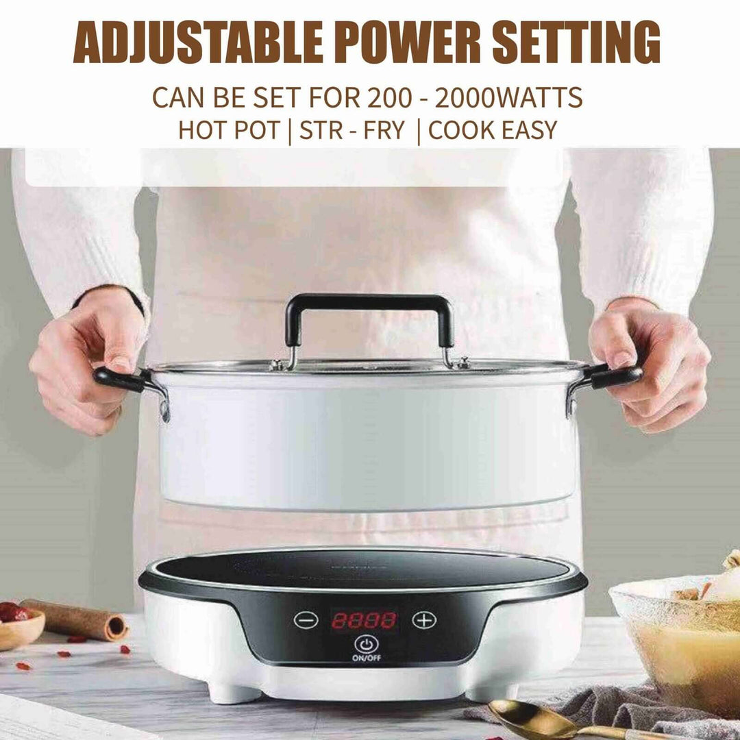 Adjustable power setting for Kylin Portable Electric Induction Cooker AU-K4092, with 200-2000 watts for versatile cooking.